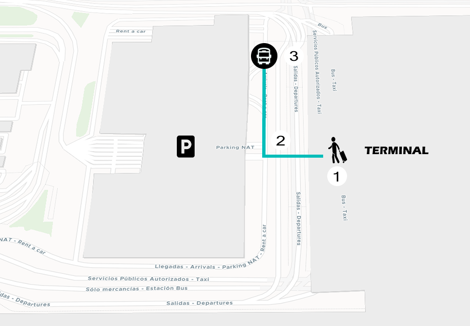 Mapa shuttle oficina Wiber rent a car Alicante